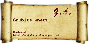 Grubits Anett névjegykártya