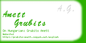anett grubits business card